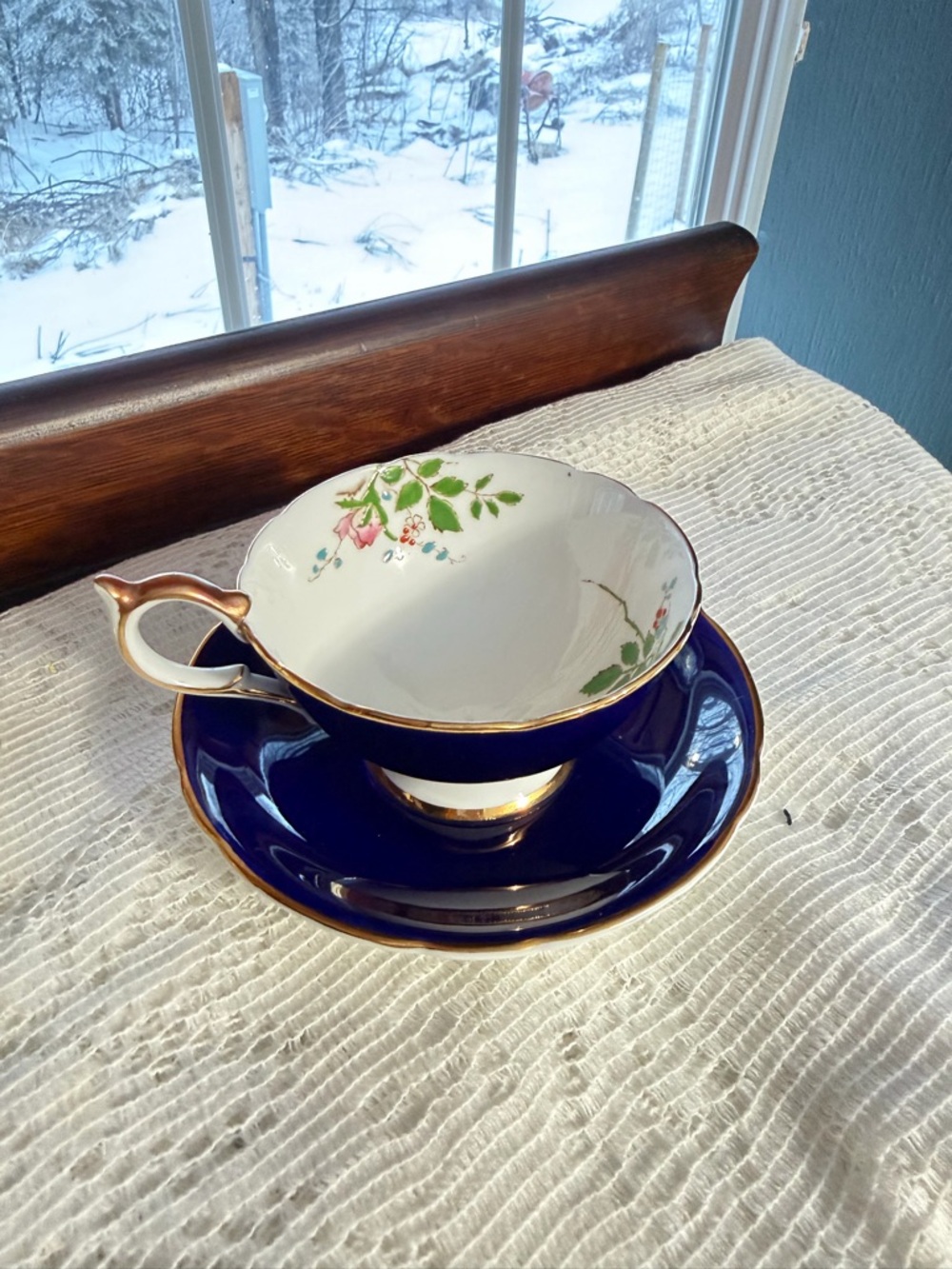 Vintage Aynsley Cobalt Tea Cup and Saucer